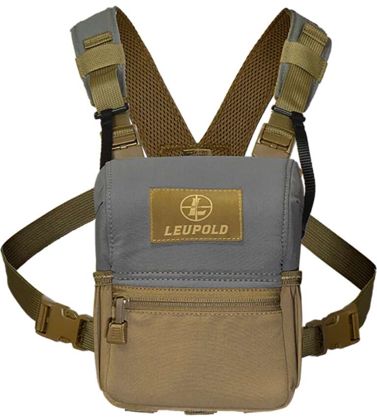 Leupold Enclosed Shoulder Binocular Harness Magnetic Tan Gray