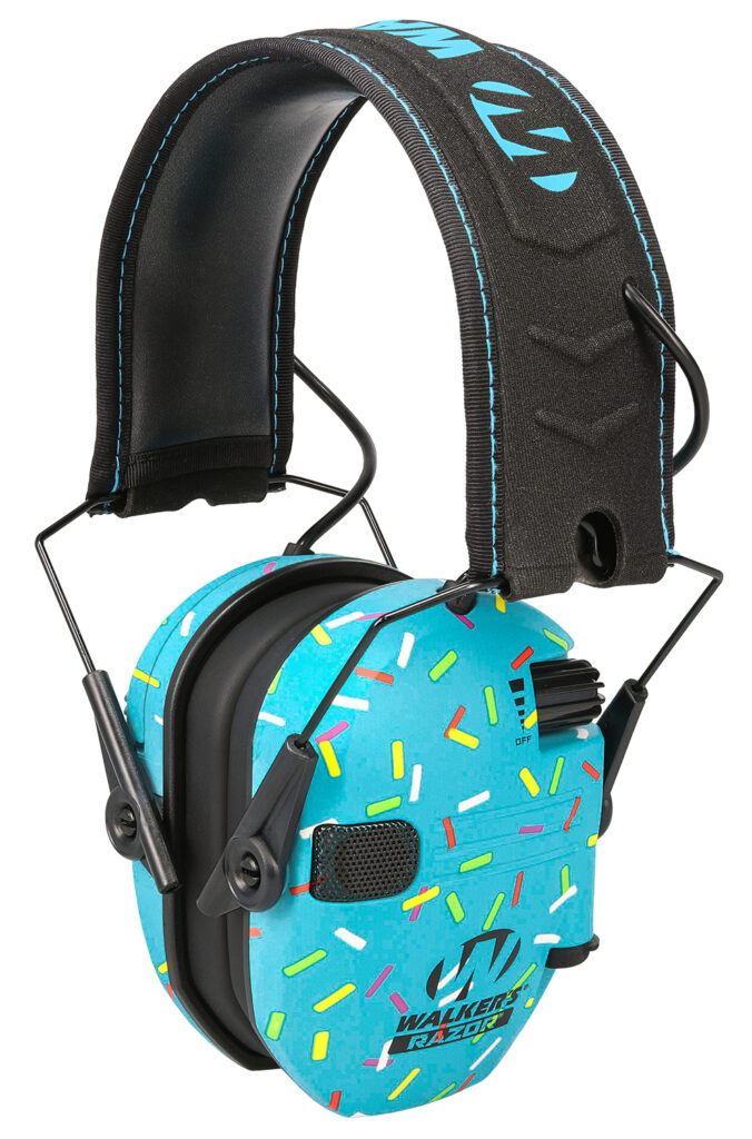 Walkers Folding Passive Over the Head Youth Blue Earmuff