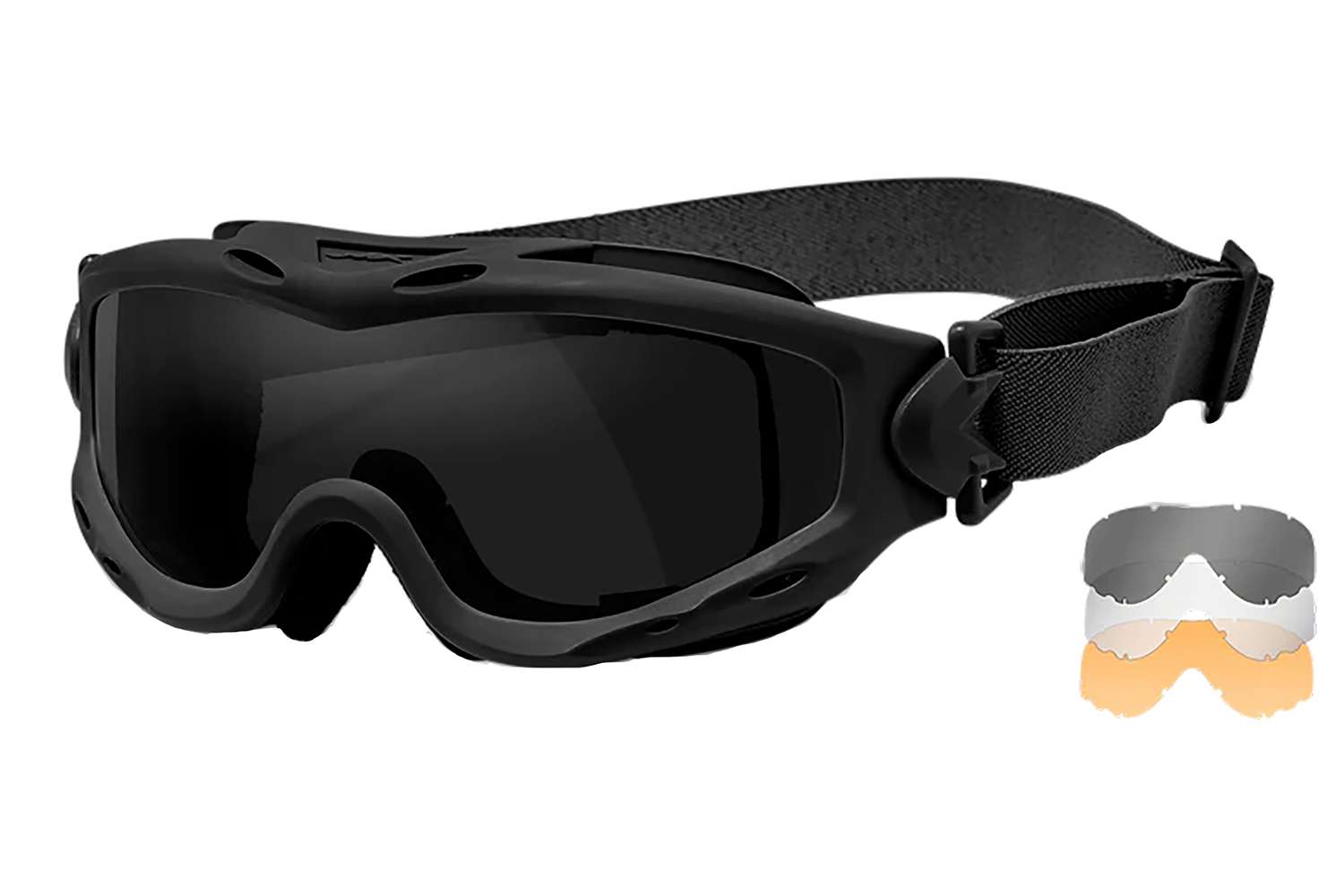 Wiley X Spear Goggles Matte Black Frame Smoke Gray Clear Light Rust Lens Accessory 1 Wiley X Spear Goggles Matte Black Frame Smoke Gray Clear Light Rust Lens Accessory