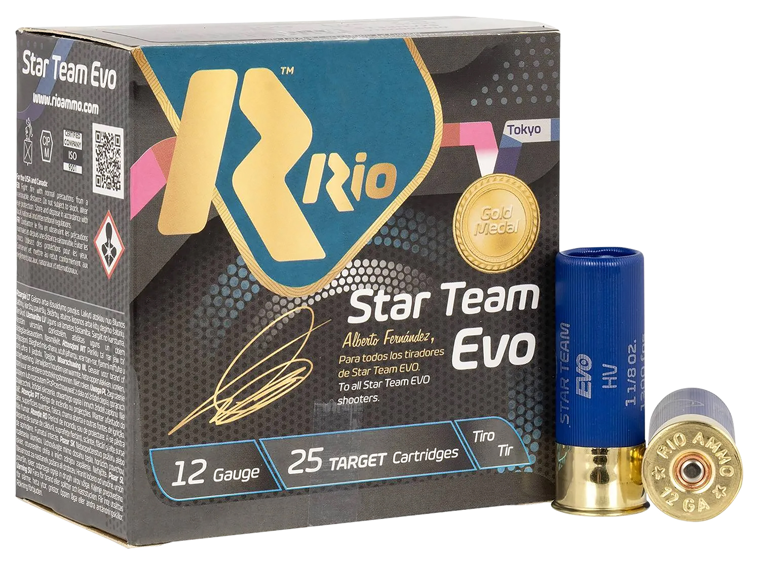 Rio Star Team EVO 12 Gauge 2-3/4" 1-1/8oz #7.5 Shot 25rd 1 Rio Ammunition Star Team EVO 12 Gauge 2-3/4 Inch 1-1/8oz Number 7.5 Shot 25 Round Shotgun Ammunition