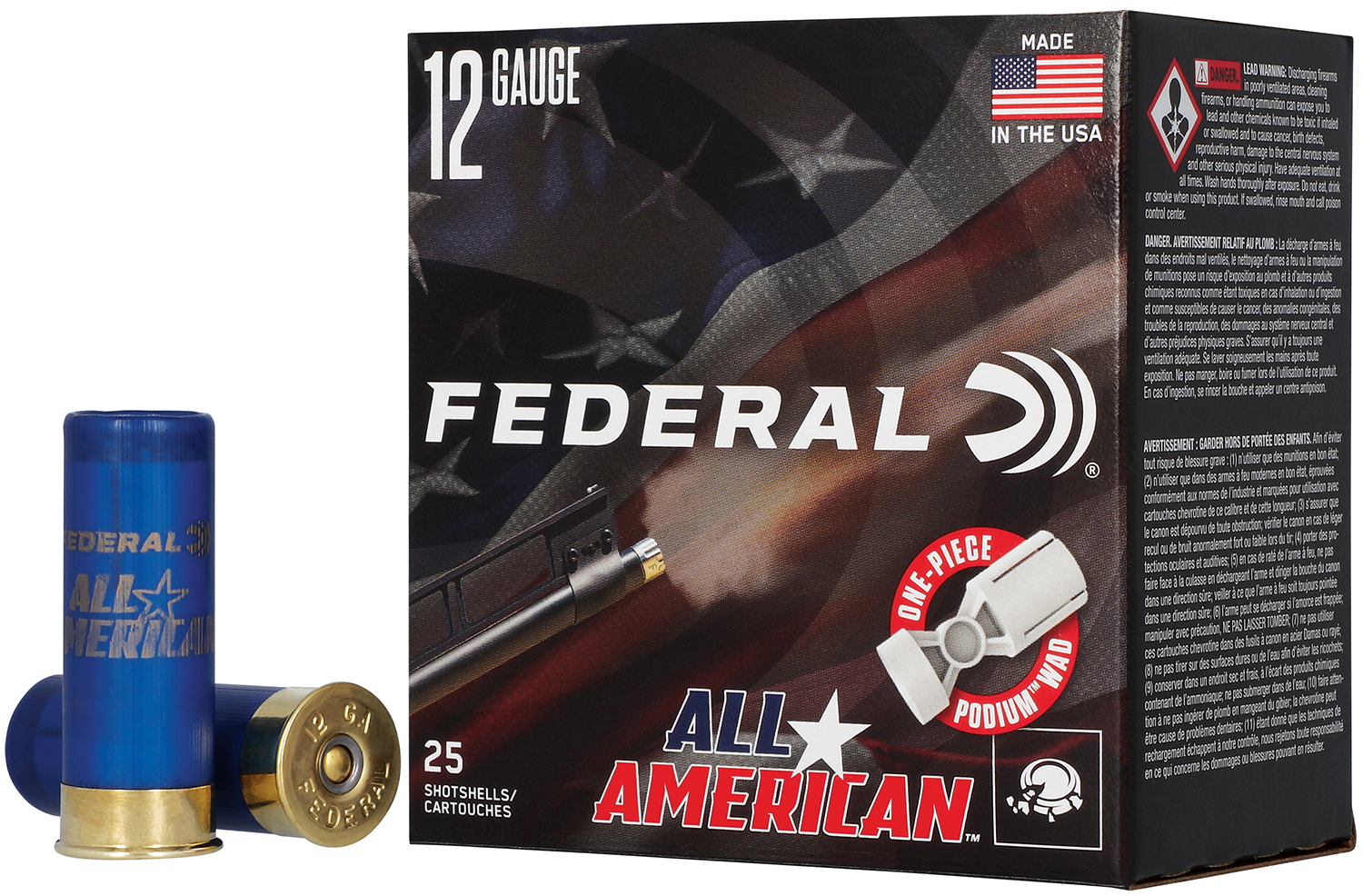 Federal FAA12H 12 Gauge 2.75 Shotgun Shells 1 Federal FAA12H8 All-American 12Gauge 2.75" 1 1/8oz 8Shot 25 Per Box/10 Case