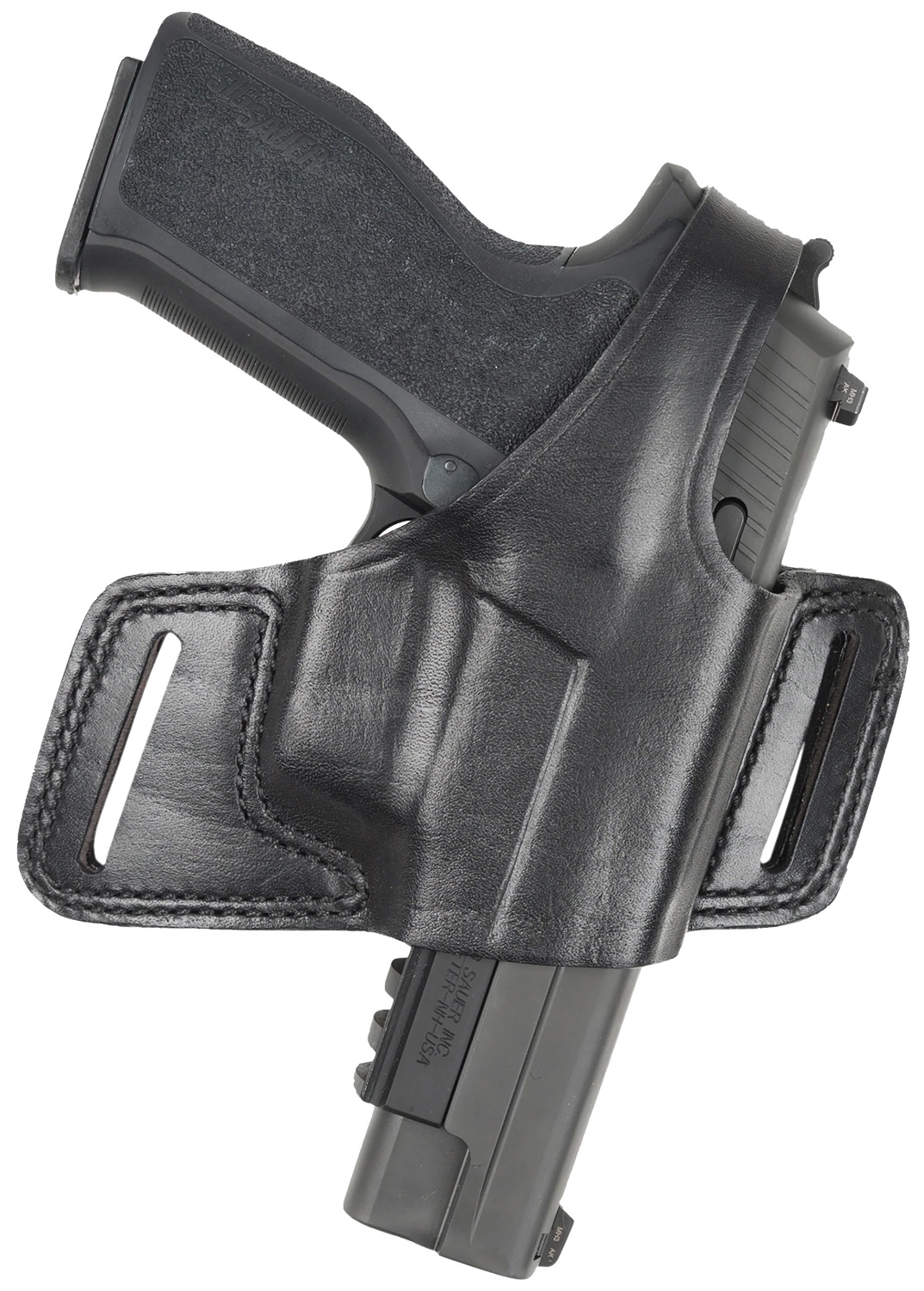 Bianchi Black Widow Size 14 Black Leather Belt Slide Holster 1 Bianchi Black Widow Size 14 Black Leather Belt Slide Holster