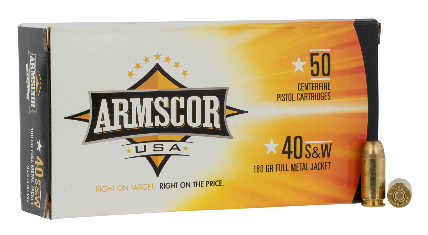 Armscor FAC402N USA 40S&W 180gr Full Metal Jacket 50 Per Box/20 Case 1 Armscor FAC402N USA 40S&W 180gr Full Metal Jacket 50 Per Box/20 Case
