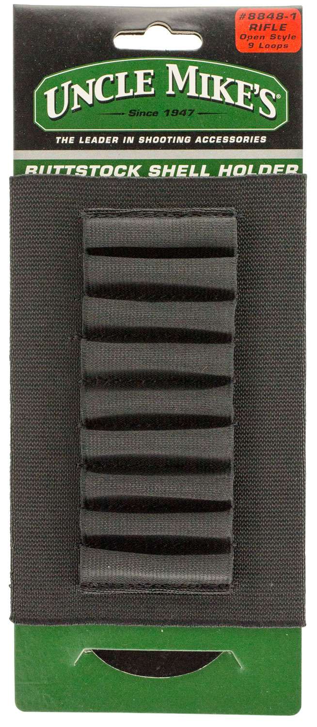 Uncle Mike's Buttstock Shell Holder 9 Round Rifle Accessory 1 Uncle Mike's Buttstock Shell Holder 9 Round Rifle Accessory