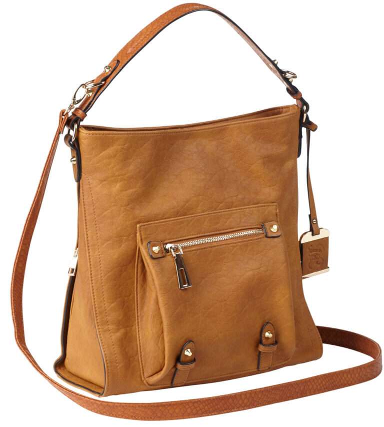 Bulldog Hobo Anna Brown Leather Shoulder Purse with Holster