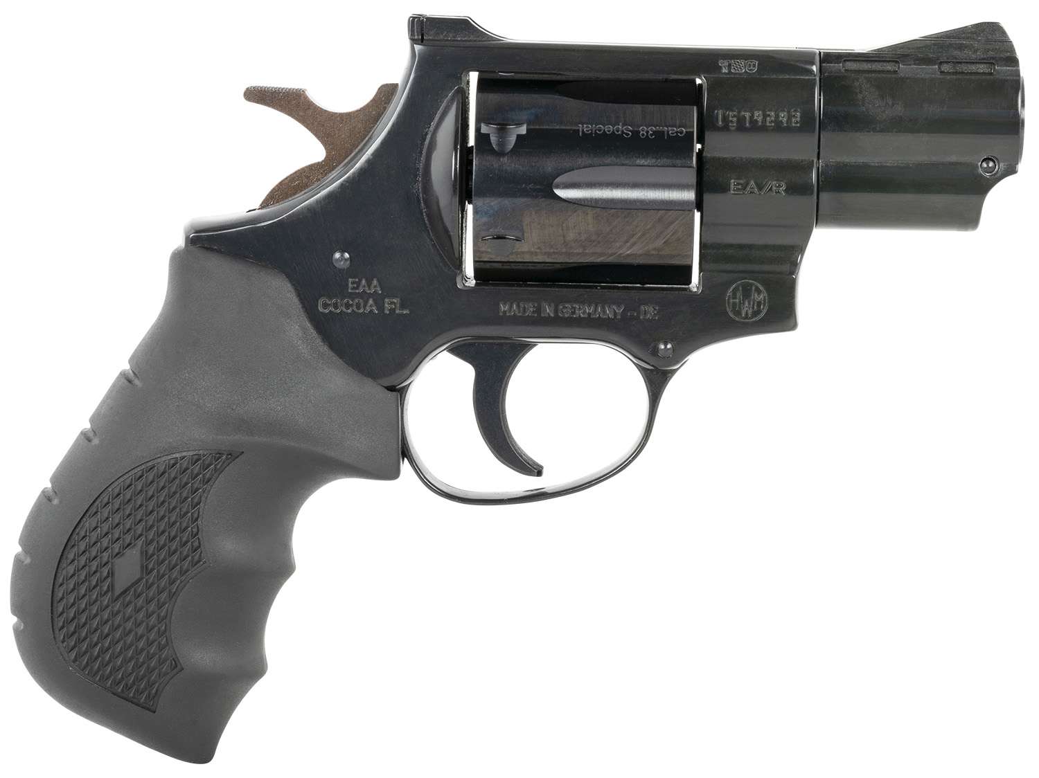Weihrauch Guns 770125 Windicator 38 Special 6rd 2" Blued Steel Barrel & Cylinder, Compact Blued Steel Frame w/Exposed Hammer, Ramp Front/Fixed Rear Sights, Finger Grooved Black Rubber Grip 1 Weihrauch Guns 770125 Windicator 38 Special 6rd 2" Blued Steel Barrel & Cylinder, Compact Blued Steel Frame w/Exposed Hammer, Ramp Front/Fixed Rear Sights, Finger Grooved Black Rubber Grip