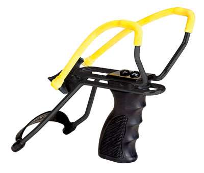 Daisy 998151506 998151506 Slingshot w/ Pistol Grip Yellow Steel Frame Black Molded Sure-Grip w/Wrist Support Handle 1 Daisy 998151506 998151506 Slingshot w/ Pistol Grip Yellow Steel Frame Black Molded Sure-Grip w/Wrist Support Handle