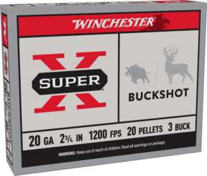 Winchester Super-X 20 Gauge 2.75 Inch 3 Buckshot Lead Shotgun Ammunition
