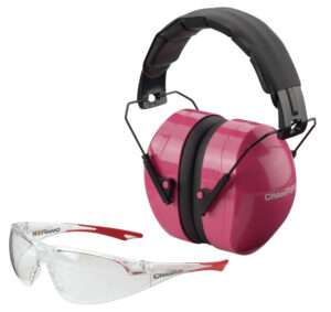 Champion Targets Eyes and Ears Combo 26 dB Over the Head Pink Black Earmuff Shooting Glasses
