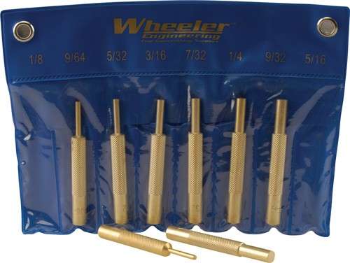 Wheeler Engineering 8-Piece Brass Punch Kit with Storage Pouch