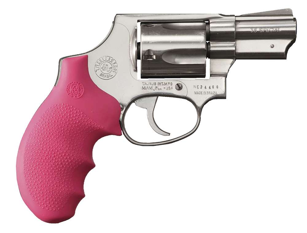 Hogue OverMolded Monogrip Cobblestone Pink Rubber Grip for Taurus 85 1 Hogue OverMolded Monogrip Cobblestone Pink Rubber Grip for Taurus 85