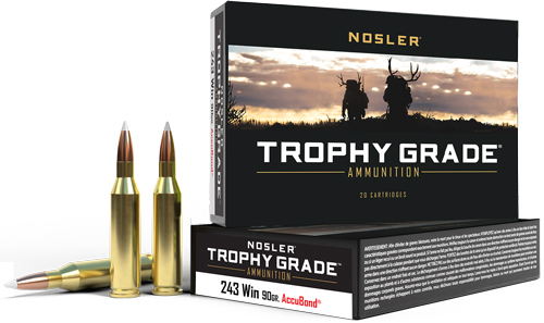 Nosler Trophy Grade 243 Winchester 90 Grain AccuBond Ammunition