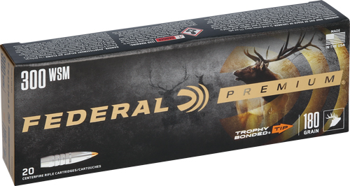 Federal Premium 300 Winchester Short Magnum 180 Grain Trophy Bonded Tip Ammunition