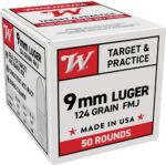 WINCHESTER USA 9MM LUGER - 124GR FMJ 50RD 20BX/CS