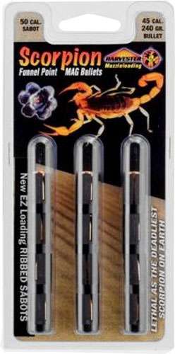 HARVESTER SCORPION 50 CAL - 240GR .451 POLY TIP SABOT 12PK 1 HARVESTER SCORPION 50 CAL - 240GR .451 POLY TIP SABOT 12PK