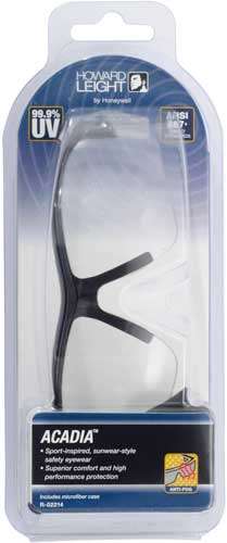 HOWARD LEIGHT ACADIA GLASSES - BLACK FRAME/CLEAR LENS 1 HOWARD LEIGHT ACADIA GLASSES - BLACK FRAME/CLEAR LENS