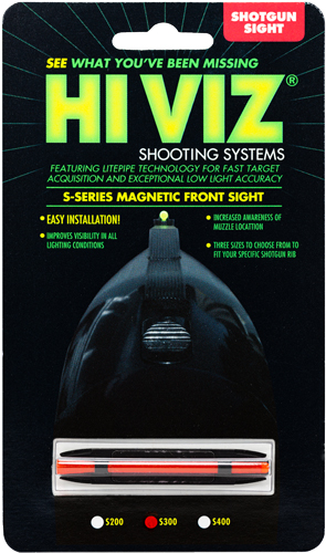 HIVIZ SHOTGUN FRONT SIGHT - MAGNETIC RIB .218-.328" RED 2 HIVIZ SHOTGUN FRONT SIGHT - MAGNETIC RIB .218-.328" RED - Image 2