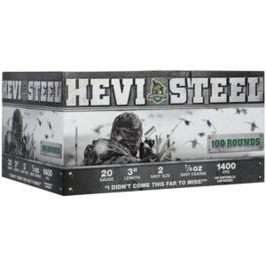 Environ Metal Inc Hevi-Shot Hevi-Steel 20 Gauge 3 Inch 7/8 Ounce Number 2 100 Round Shotgun Ammunition