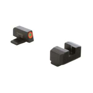 Ameriglo Green Tritium Orange Outline Front Black Serrated Rear Sight for Springfield Armory Hellcat OSP Pistol