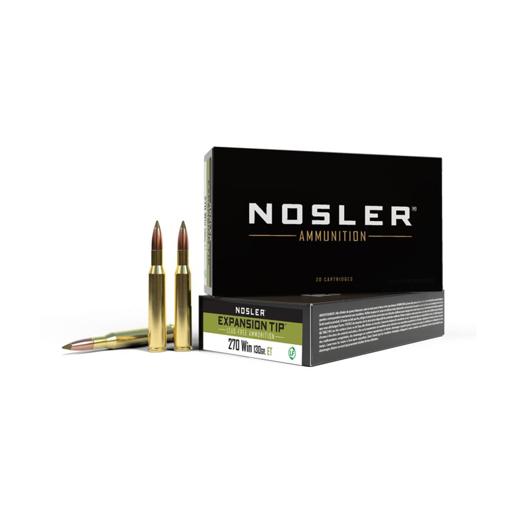 Nosler ETA 270 Winchester 130 Grain Spitzer Point Rifle Ammunition 1 Nosler ETA Rifle Ammunition .270 Win 130gr ET SP 2950 fps 20/ct