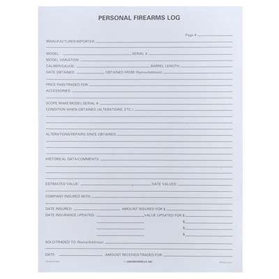 Brownells Personal Firearms Log Book 25 Pack