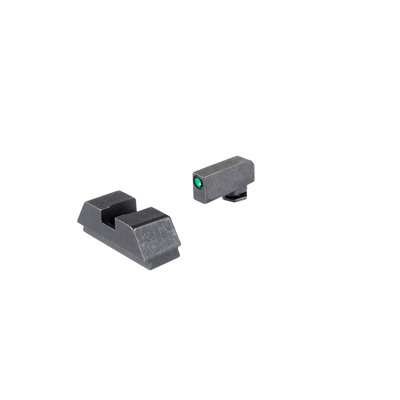 Ameriglo 1L Optic Comp Sights Tritium Black Outline 0.220 Front 0.295 Rear for Glock Pistol