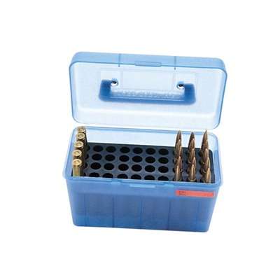 MTM Handle Carry Rifle Ammunition Box 50 Round Blue