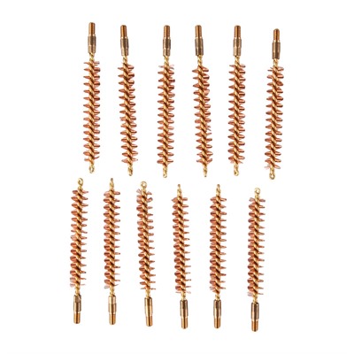 BRONZE RIFLE BORE BRUSH, 35 CALIBER, 8-32M, 12 PACK