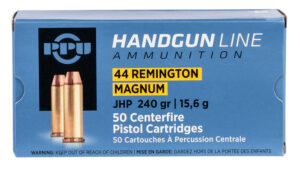 PPU PPH44MH Handgun  44RemMag 240gr Jacketed Hollow Point 50 Per Box/10 Case