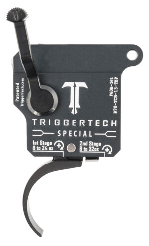 TriggerTech R70TCB13TBP Special Two-Stage Pro Curved Trigger with 1-3.50 lbs Draw Weight & Matte Gray w/Black Parts Finish for Remington 700 Right