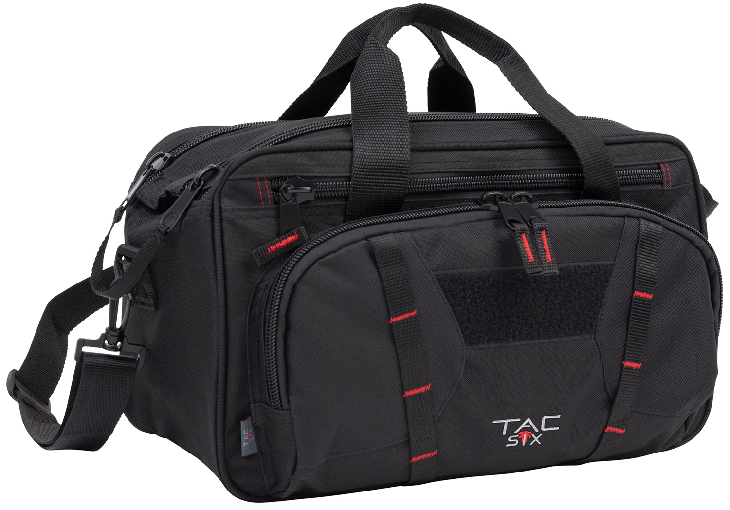Tac Six 8247 Tactical Sporter Range Bag Black Endura with Removable Shoulder Strap, Pockets, Padded Pistol Rug & Exterior Webbing 1 Tac Six 8247 Tactical Sporter Range Bag Black Endura with Removable Shoulder Strap, Pockets, Padded Pistol Rug & Exterior Webbing