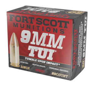 Fort Scott Munitions 9MM 115gr Solid Copper TUI Ammunition