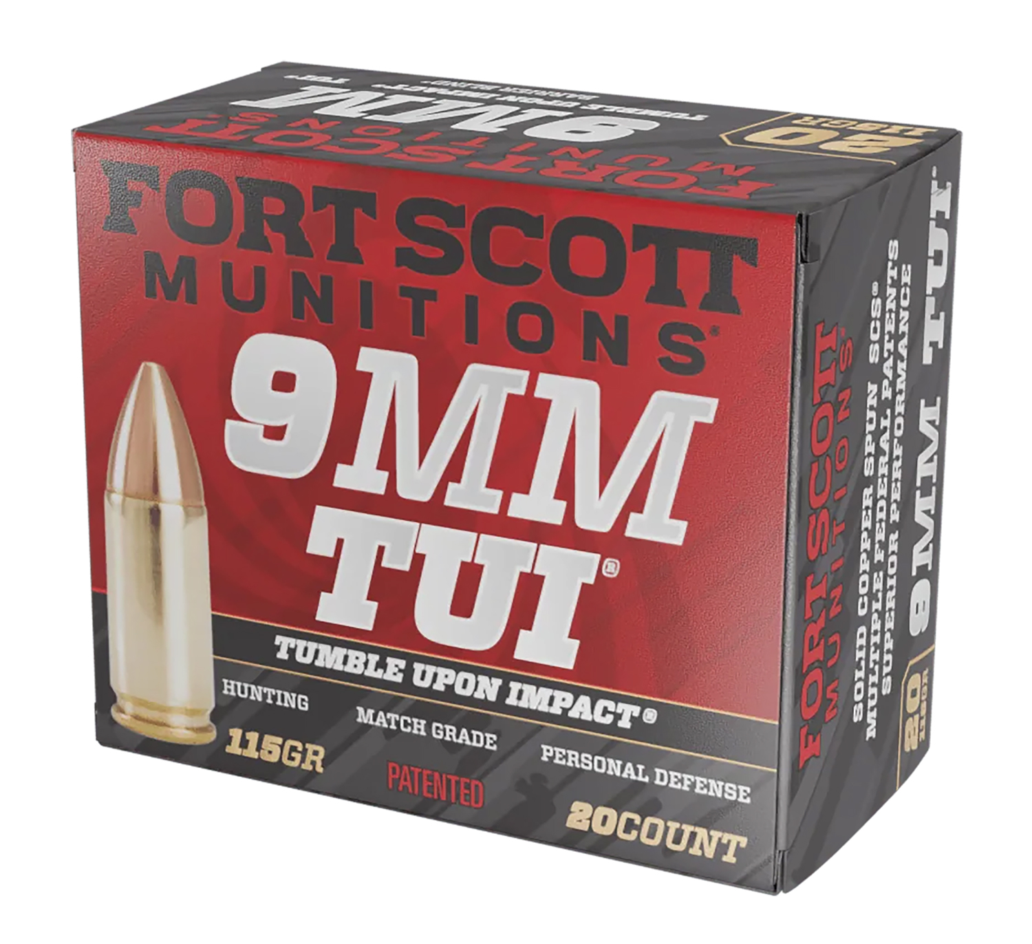 Fort Scott Munitions 9MM 115gr Solid Copper TUI Ammunition 1 Fort Scott Munitions 9MM 115gr Solid Copper TUI Ammunition