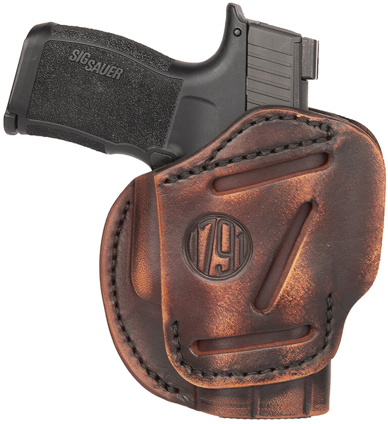 1791 Gunleather 3WH2VTGA 3-Way IWB/OWB Size 02 Vintage Leather Belt Loop Fits Ruger LCP Fits S&W Bodyguard Fits Glock 42 Ambidextrous Hand