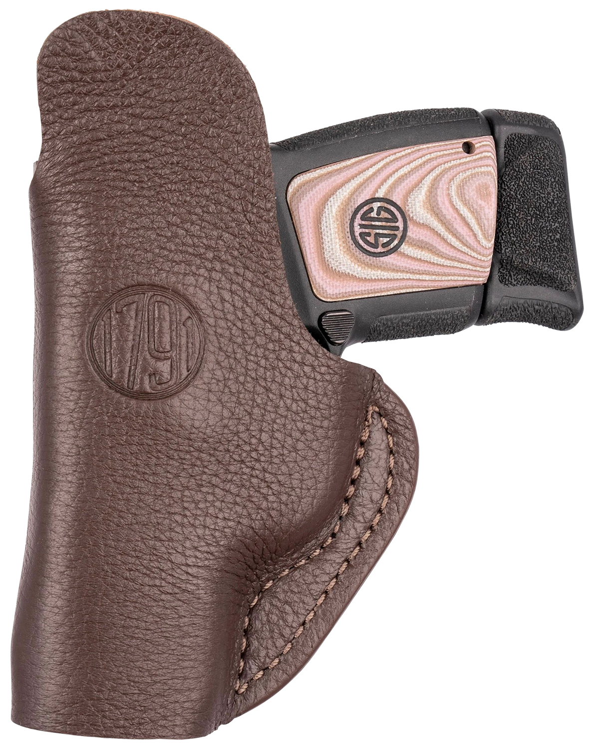 1791 Gunleather Fair Chase Inside Waistband Holster 1 1791 Gunleather FCD1BRWL Fair Chase IWB Size 01 Brown Leather Deer Hide Belt Clip Fits Ruger LCP 380/S&W Bodyguard Left Hand