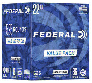 Home 34 Federal 747 Champion Training Value Pack 22LR 36gr Lead Hollow Point 525 Per Box/10 Case