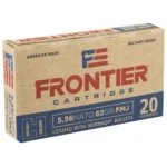 Home 19 HORNADY FRONTIER 5.56NATO 62GR FMJ 20RD BX 500RD CASE