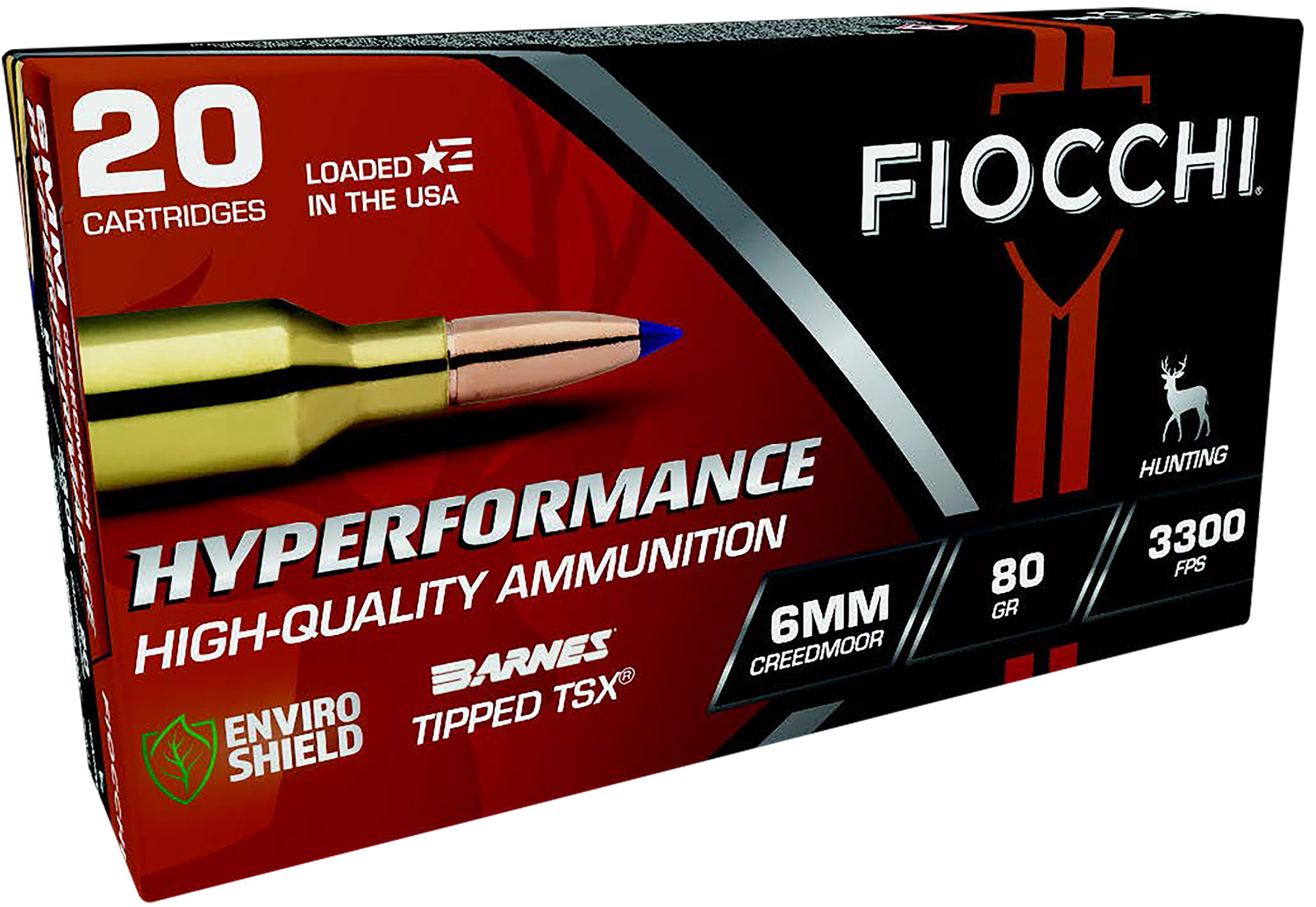 Fiocchi 6CMTT Hyperformance 6mm Creedmoor 80gr Barnes TSX 1 Fiocchi 6CMTT Hyperformance 6mmCreedmoor 80gr Barnes Tipped TSX 20 Per Box/10 Case