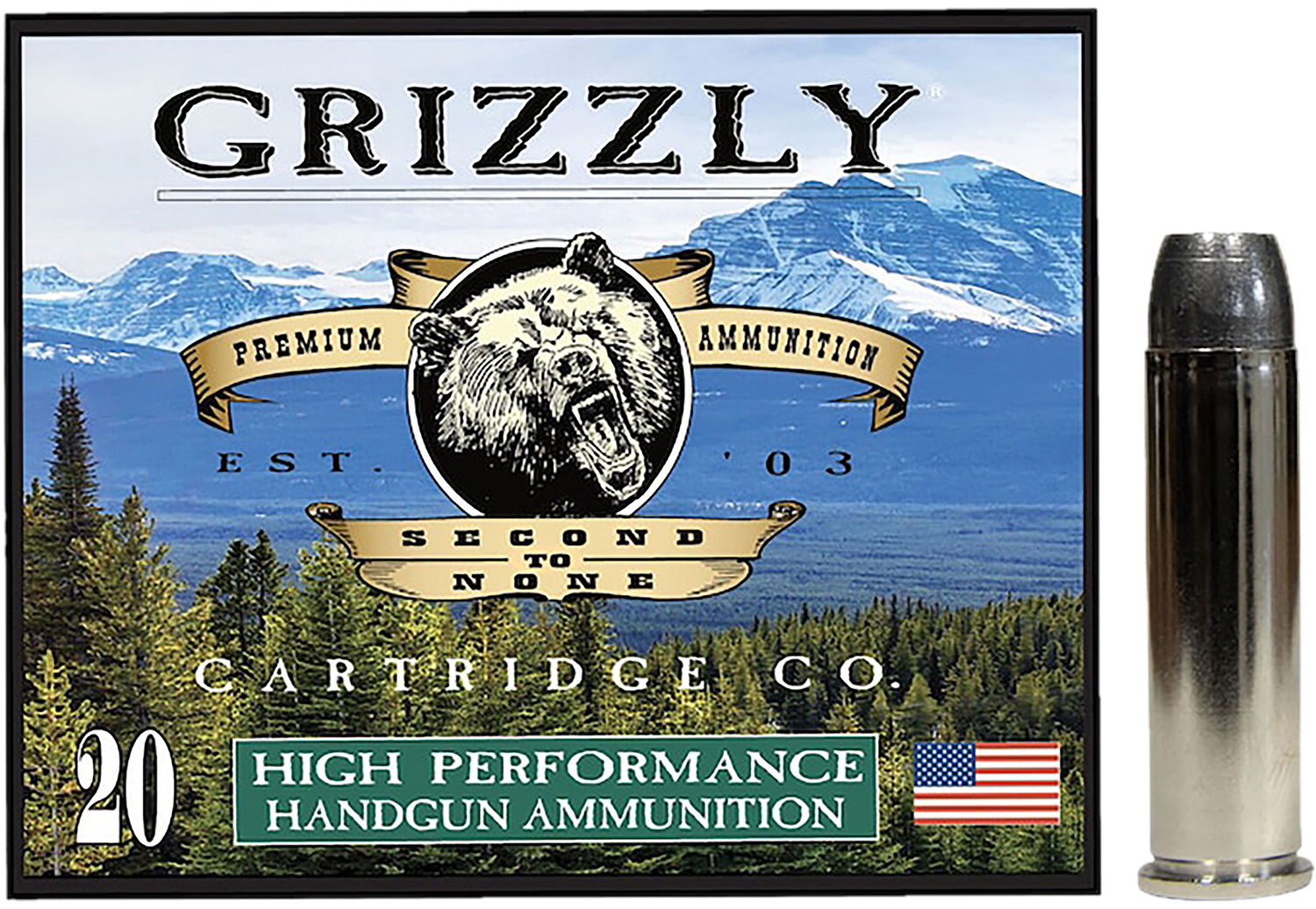 Grizzly Ammo 357 Magnum 180 Grain Wide Flat Nose Gas Check Ammunition 1 Grizzly Ammo GC357M12 357Mag 180gr Wide Flat Nose Gas Check 20 Per Box/10 Case