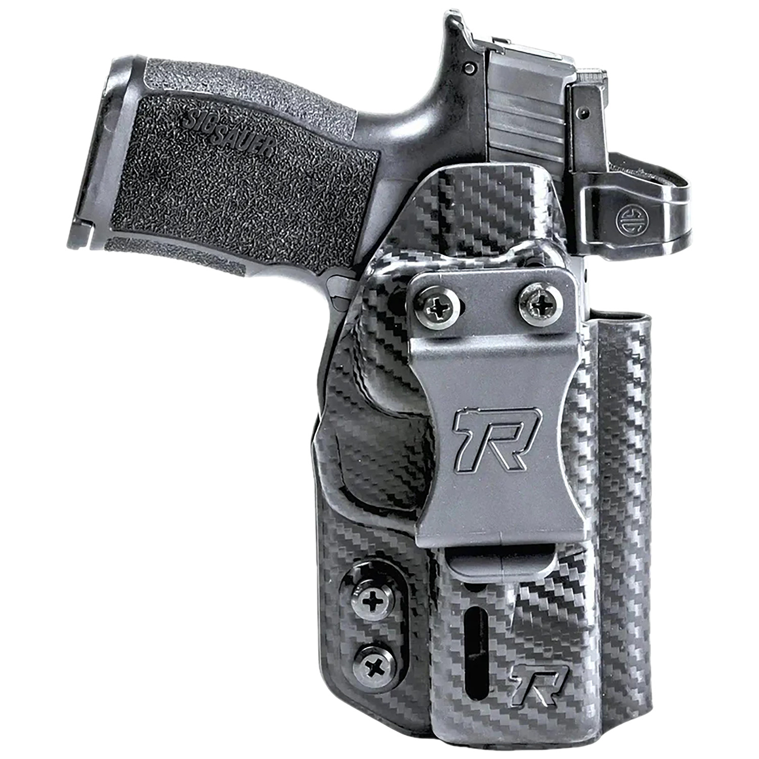 Rounded Gear RGDRUIDSIGXMACROCFAM Druid IWB/OWB Black Carbon Fiber Kydex Fits Sig P365 X Macro Ambidextrous 1 Rounded Gear RGDRUIDSIGXMACROCFAM Druid IWB/OWB Black Carbon Fiber Kydex Fits Sig P365 X Macro Ambidextrous