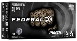 Federal PD40P1G Punch  40S&W 165gr Jacketed Hollow Point 50 Per Box/10 Case