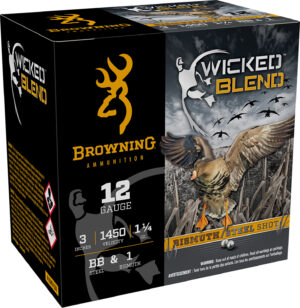 12 Gauge Firearms and Ammunition 19 Browning Ammo B193431230 Wicked Blend 12Gauge 3" 1 1/4oz BB/1BI Shot 25 Per Box/10 Case