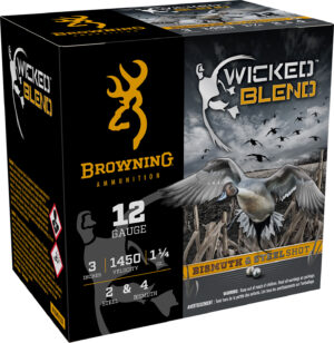 12 Gauge Firearms and Ammunition 18 Browning Ammo B193431232 Wicked Blend 12Gauge 3" 1 1/4oz 2/4BI Shot 25 Per Box/10 Case