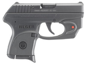 Ruger 3752 LCP w/Laser 380 ACP 6+1 2.75" Black Steel Barrel, Black Oxide Serrated Steel Slide, Black Polymer Frame, Black Polymer Grip, Viridian E-Series Red Laser