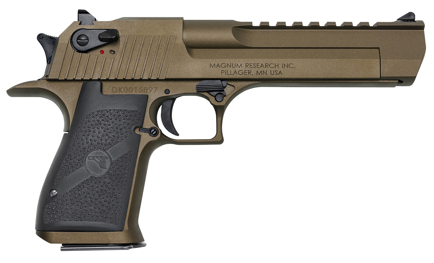 Magnum Research DE50BB Desert Eagle Mark XIX 50 AE 6" 7+1 Burnt Bronze Cerakote Carbon Steel Frame & Slide Black Rubber Grip 1 Magnum Research DE50BB Desert Eagle Mark XIX 50 AE 6″ 7+1 Burnt Bronze Cerakote Carbon Steel Frame & Slide Black Rubber Grip