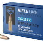 PPU PP76254S Metric Rifle  7.62x54mmR 150gr Soft Point Boat Tail 20 Per Box/10 Case