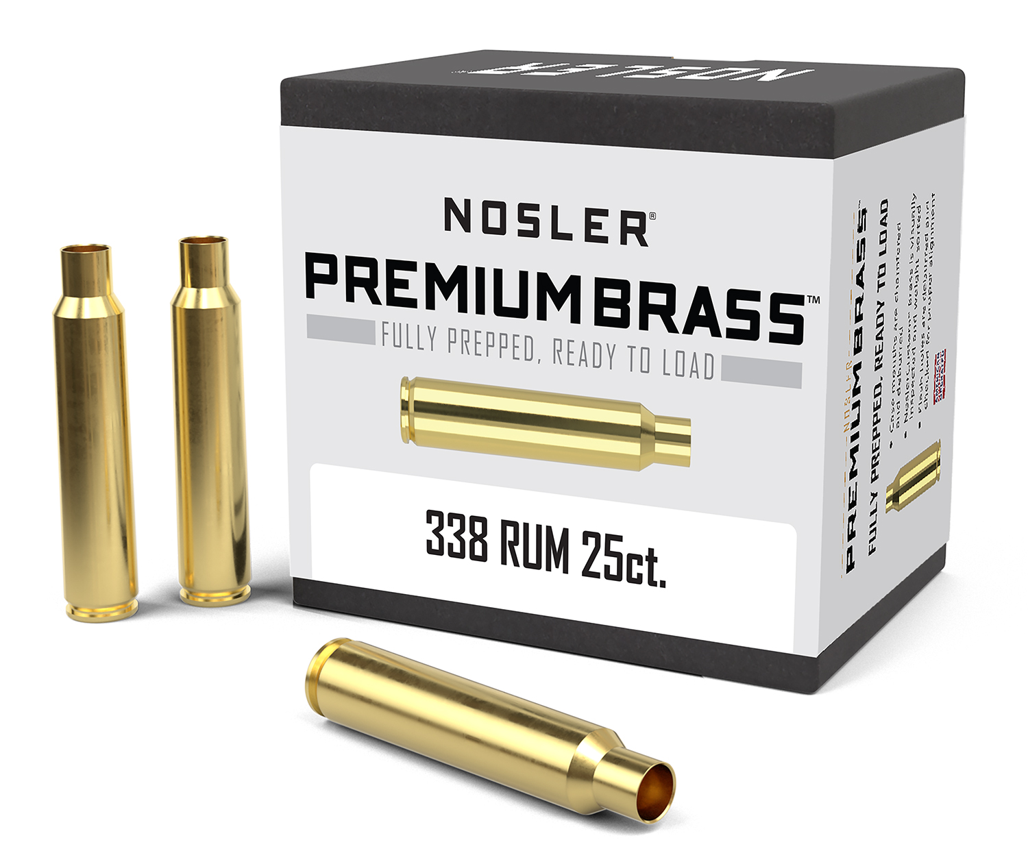 Nosler 11912 Premium Brass Unprimed Cases 338RUM Brass 25Count 1 Nosler 11912 Premium Brass Unprimed Cases 338RUM Brass 25Count