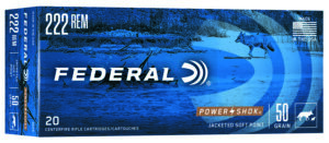 Federal PowerShok 222 Remington 50 Grain Soft Point Ammunition