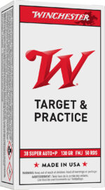 Winchester Ammo Q4205 USA  38Super+P 130gr Full Metal Jacket 50 Per Box/10 Case