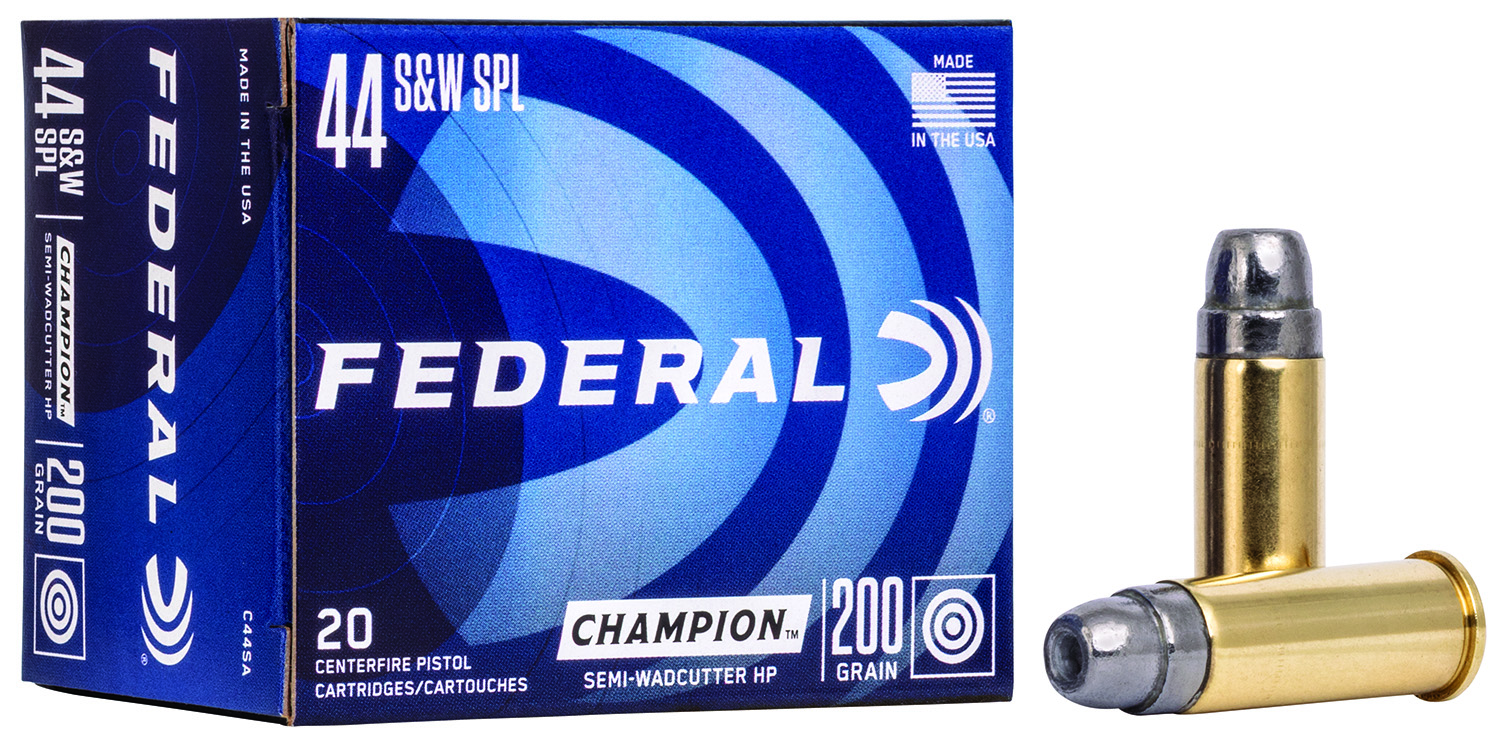 Federal C44SA Champion Training 44S&W Spl 200gr Semi Wadcutter Hollow Point 20 Per Box/25 Case 1 Federal C44SA Champion Training 44S&W Spl 200gr Semi Wadcutter Hollow Point 20 Per Box/25 Case